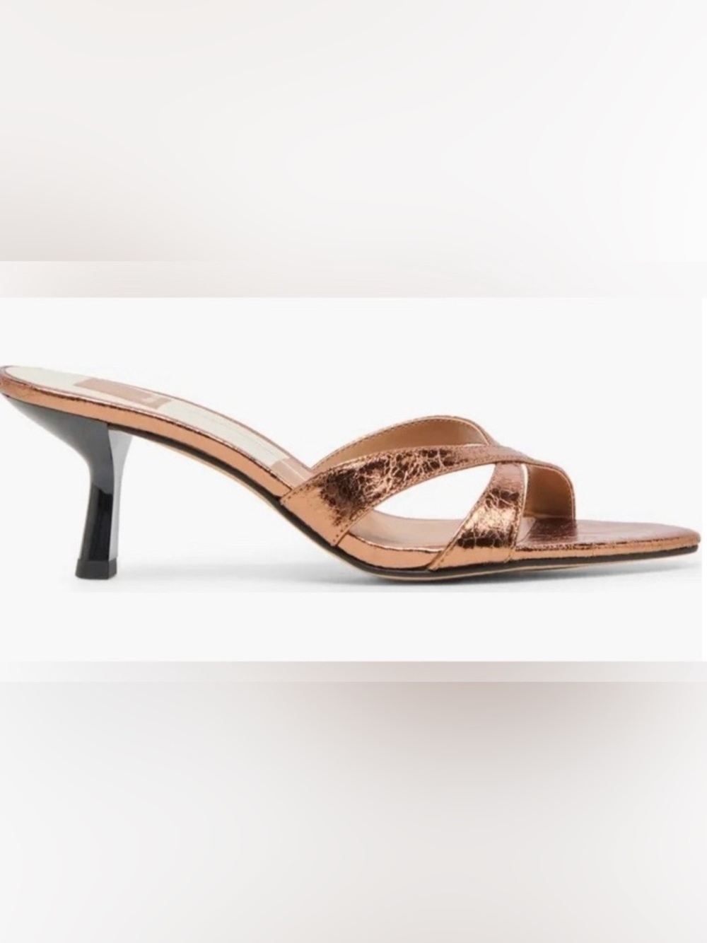 Dolce Vita Metallic Rust Colored Kitten Heel Slides - Size 7